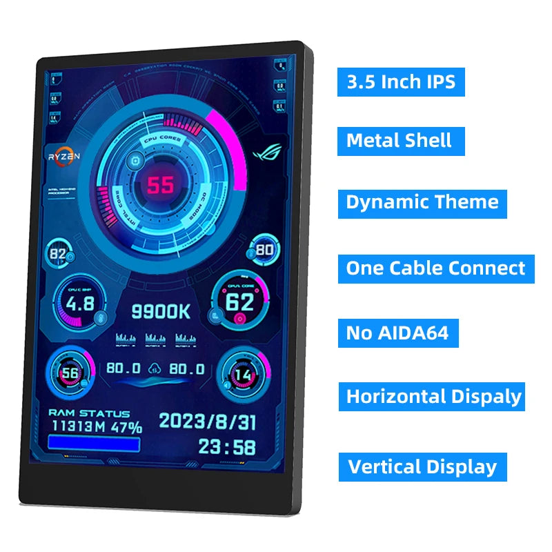 Mini Display 3.5'' IPS USB – Monitorea tu Hardware Fácilmente